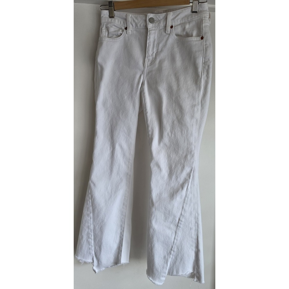 Etica Women's Skinny Jeans Size 25 White Denim Slim Fit Stretch Cropped